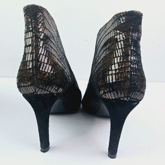 J.Renee Rilla Women's Brown Leather Stiletto Heel Peep Toe Slip On Bootie Sz 6M - Picture 7 of 9